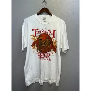 Vintage Hong Kong Beer Shirt Tsim Sha Tsui Colonial Style Dim Sum Tee 90s XL